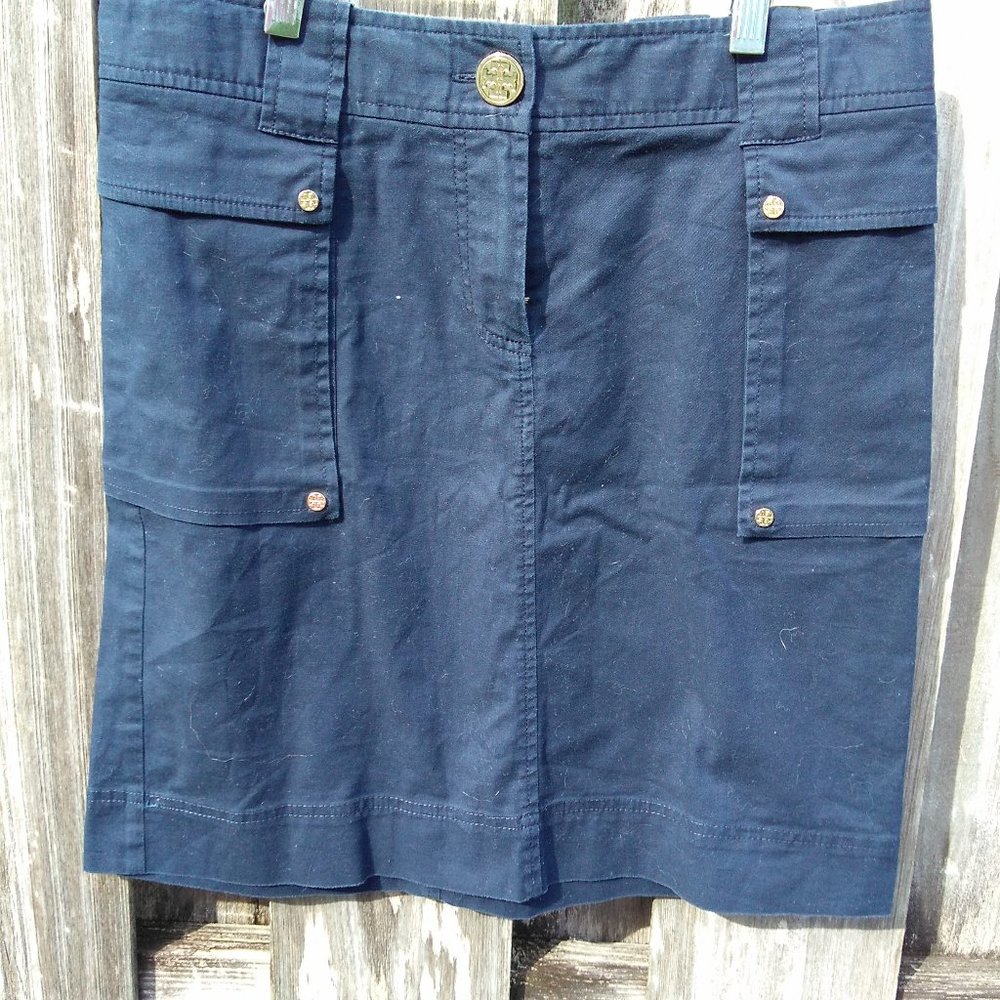 Tory Burch navy mini skirt size 4 cotton spandex